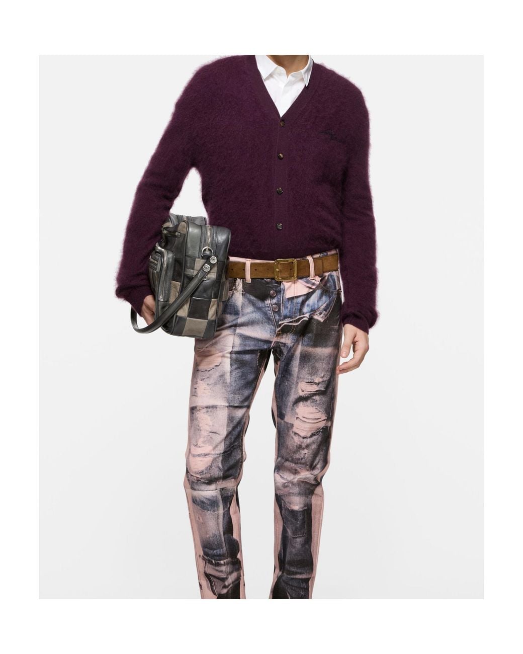 Acne Purple Cashmere Cardigan for men