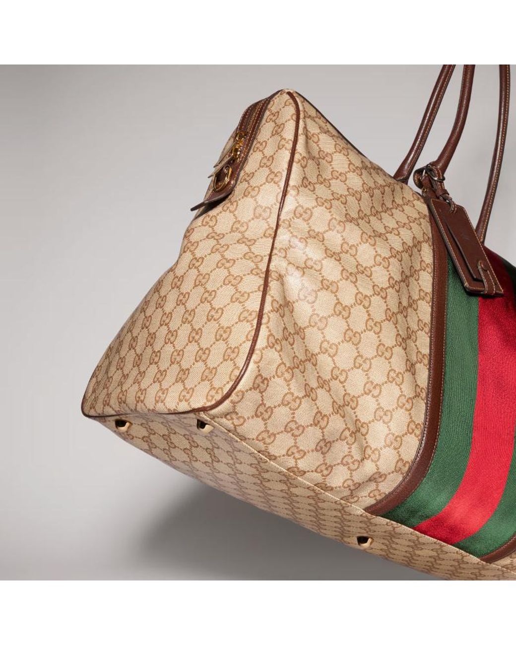 Gucci Brown Gg Monogrammed Medium Duffle Bag for men