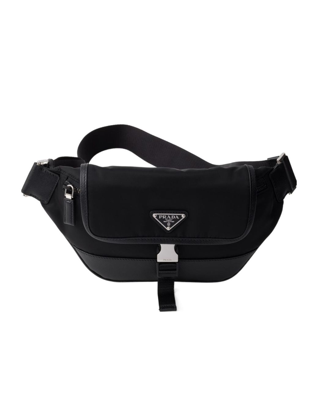 Prada Black Re-Nylon And Saffiano Leather Shoulder Bag for men