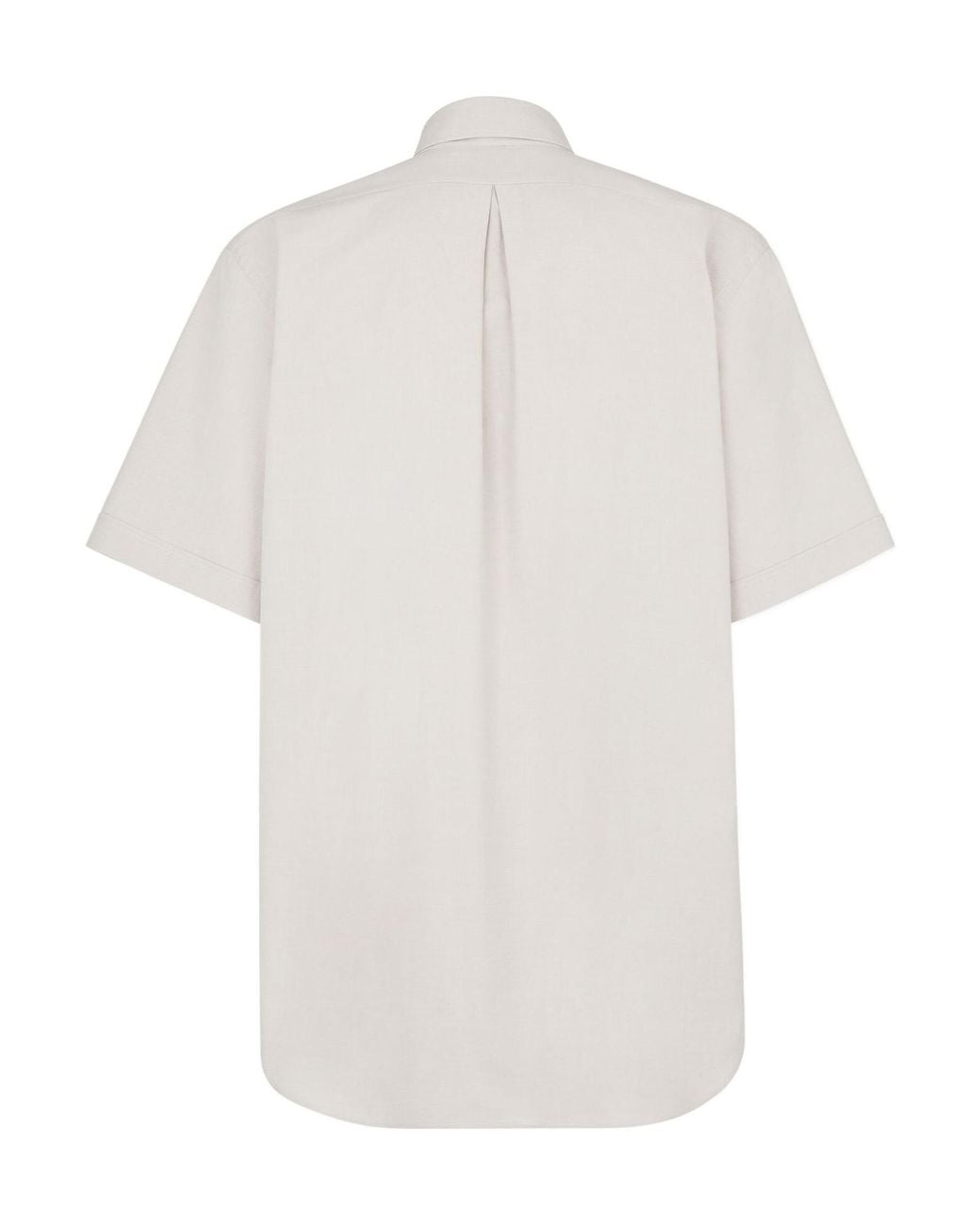 Fendi White Logo Embroidered Short-Sleeved Shirt for men