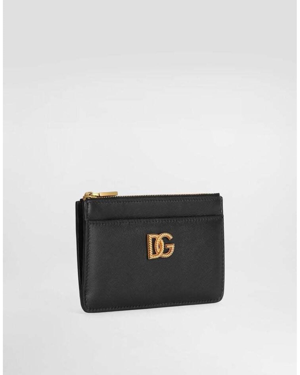 Dolce & Gabbana Black Dg Logo Plaque Card Holder