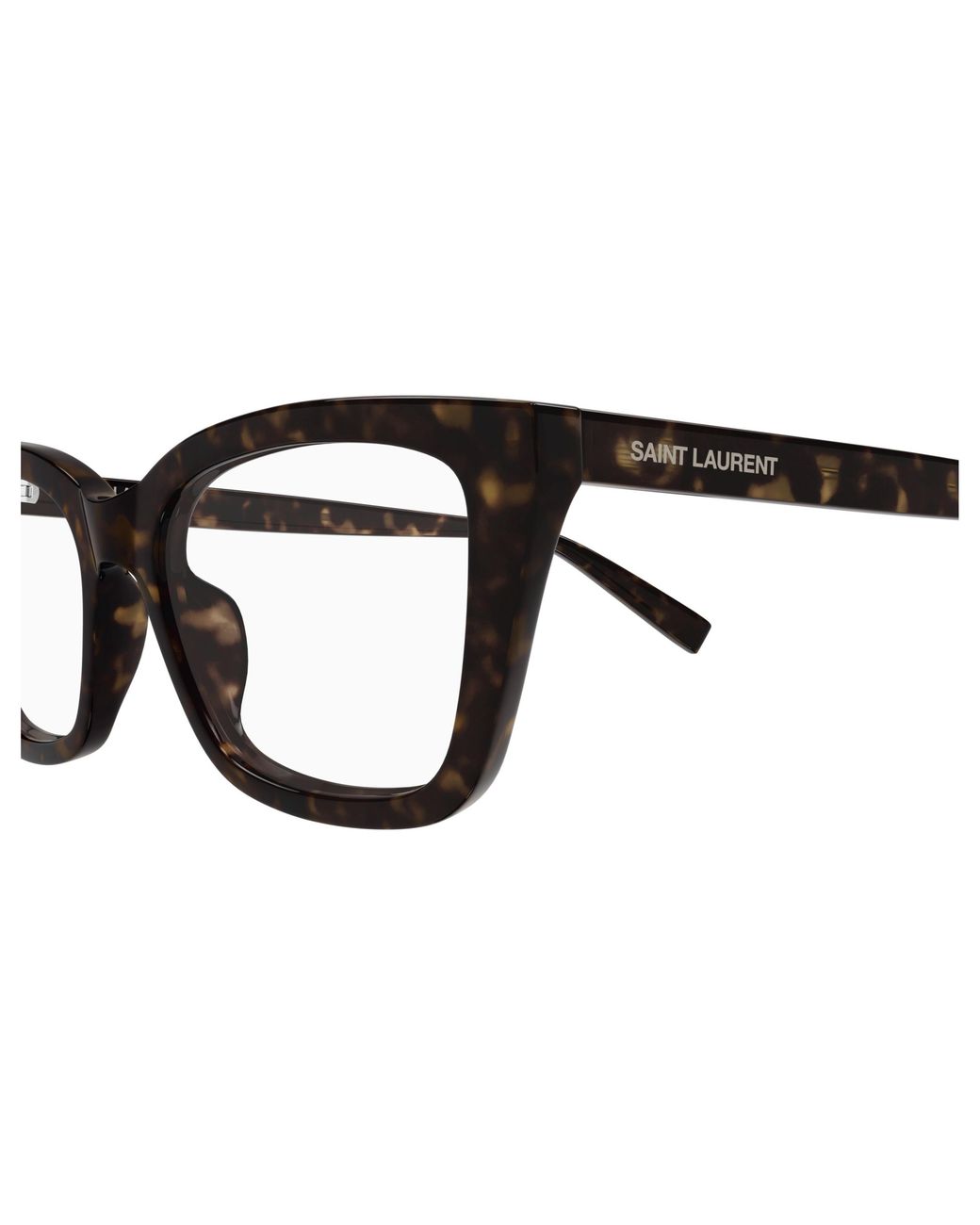 Saint Laurent White Tortoiseshell-Effect Glasses