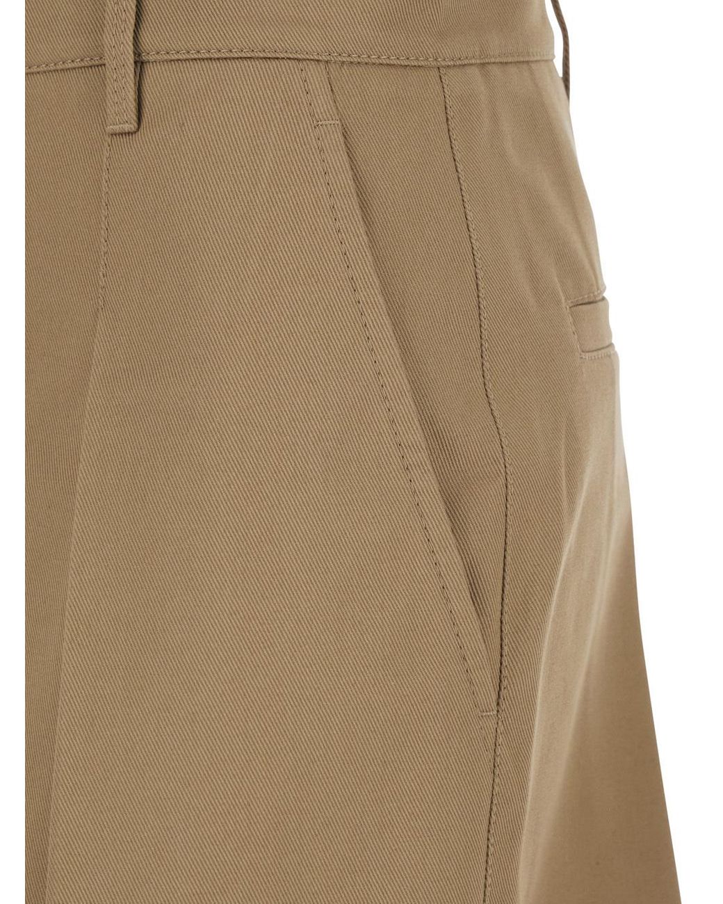Brunello Cucinelli Natural Skirt With Belt Loops And Pleated Front