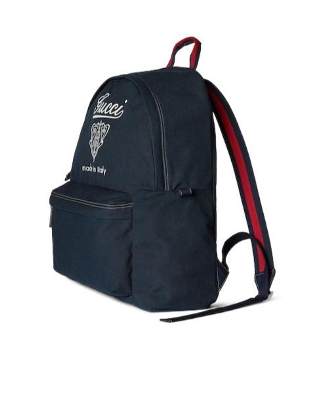 Gucci Blue Logo Printed Zip-Up Backpack for men