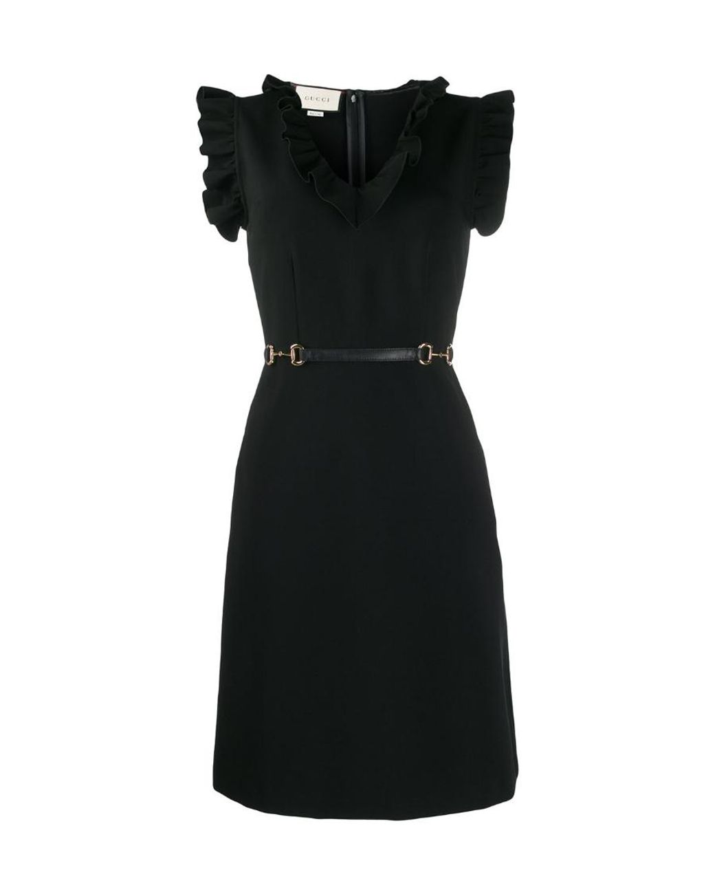 Gucci Black Ruffled Sleeveless Dress