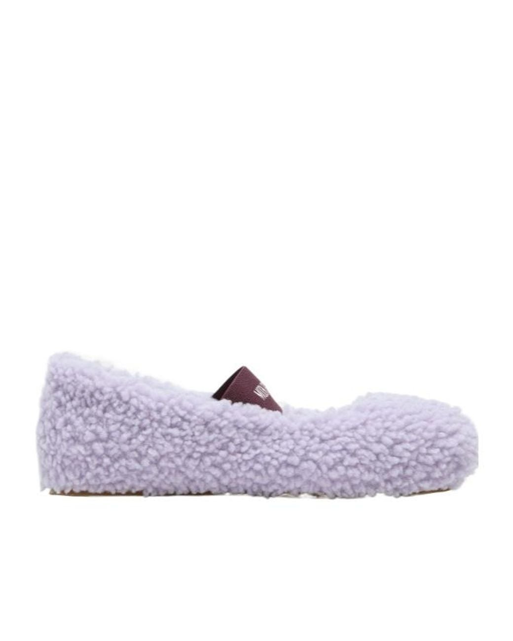 Moon Boot Purple Logo-Printed Strapped Ballerinas