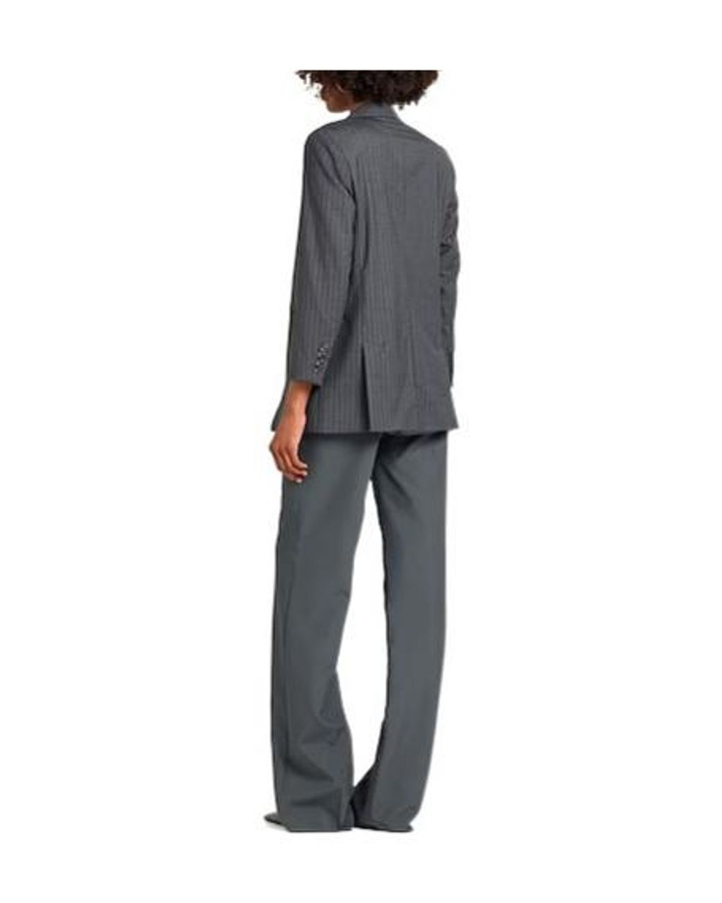 Max Mara Black Striped Wool Blazer