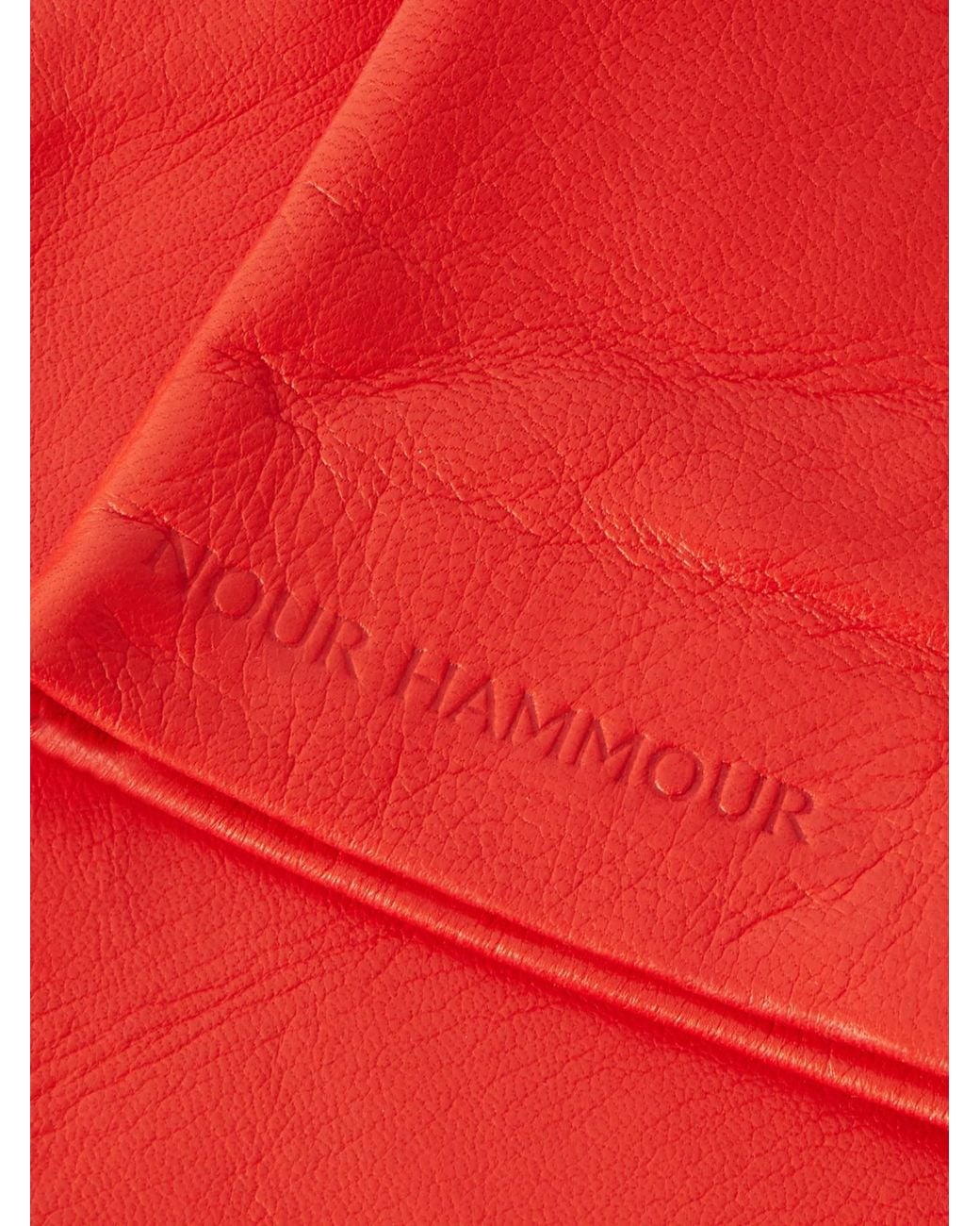 Nour Hammour Red Leather Gloves