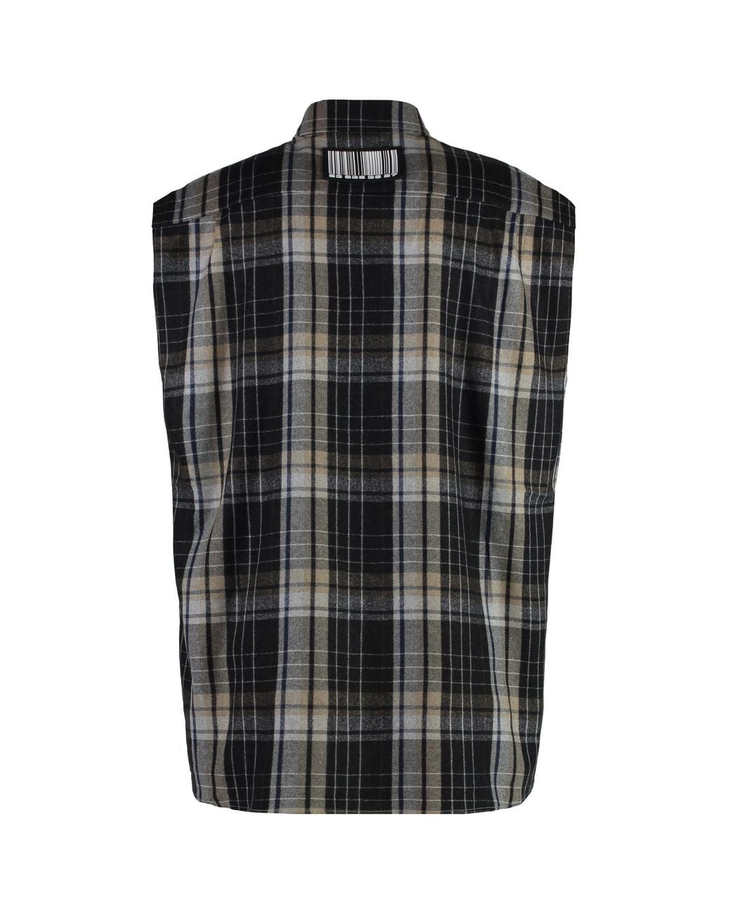 Vetements Blue Checkered Sleeveless Shirt for men