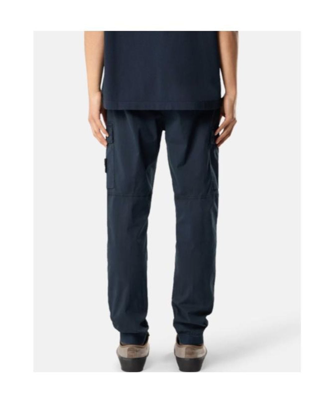 Stone Island Blue Regular-Tapered-Fit Cargo Pants With Drawstring Waistband for men