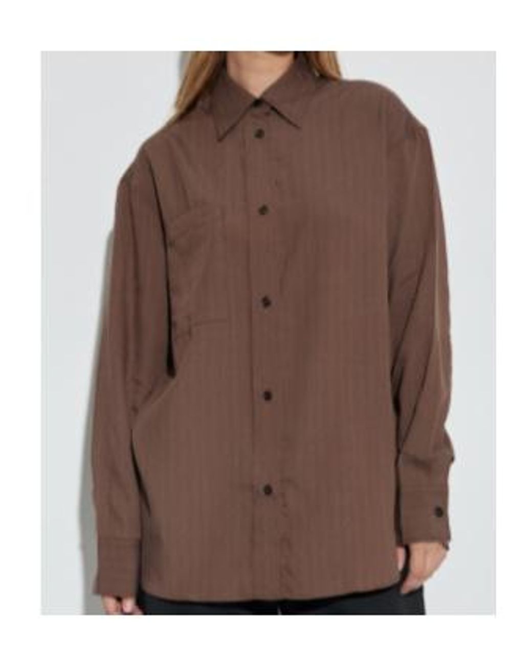 Studio Nicholson Brown Leto Oversized Shirt