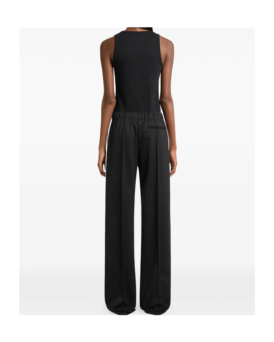 Courreges Black Bicolor Side-Stripe Track Pants