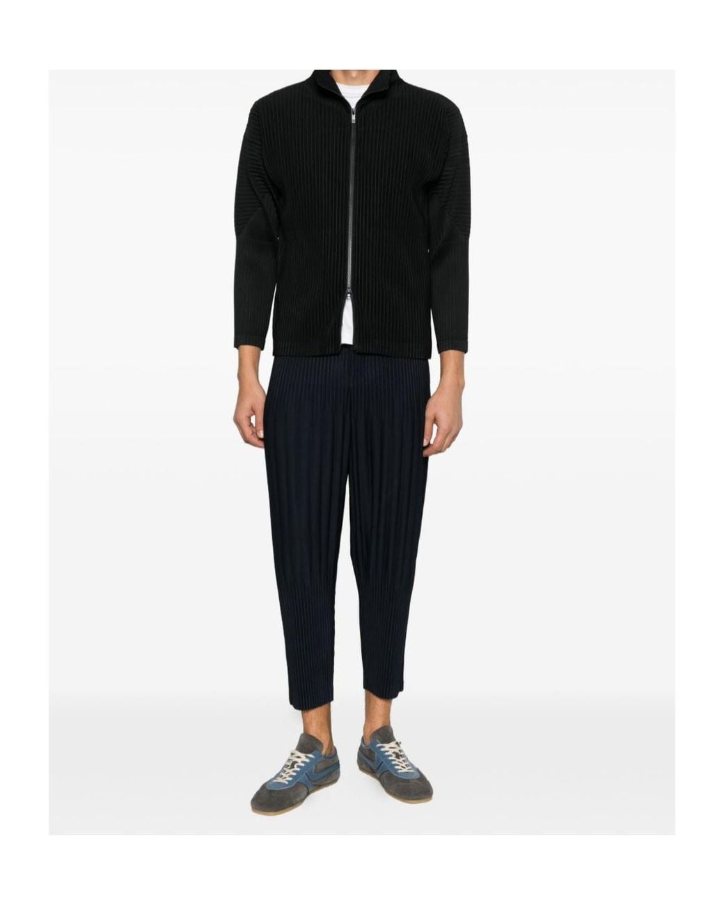 Homme Plissé Issey Miyake Black Long-Sleeve Casual Jacket for men