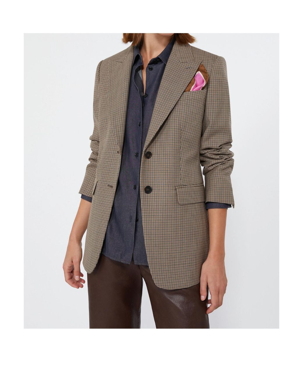 Max Mara Natural Caro Houndstooth-Pattern Tailored Jacket