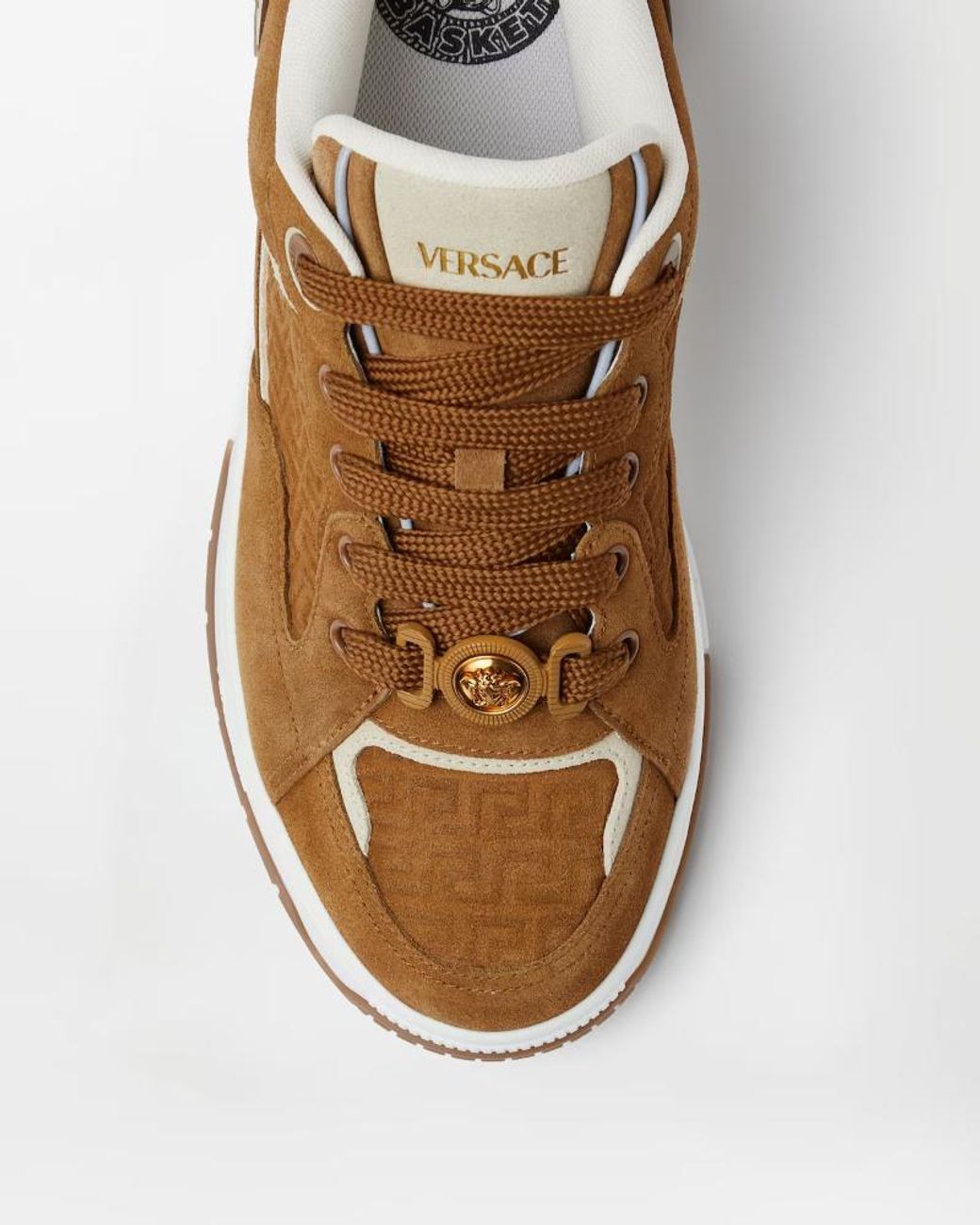 Versace Brown Biggie Basket Low Top Sneakers for men