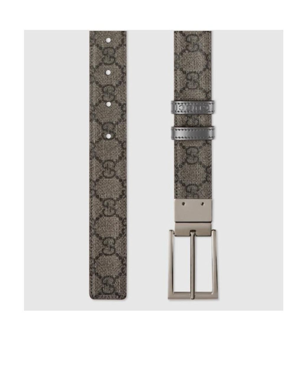 Gucci White Reversible Rectangle Buckled Belt for men