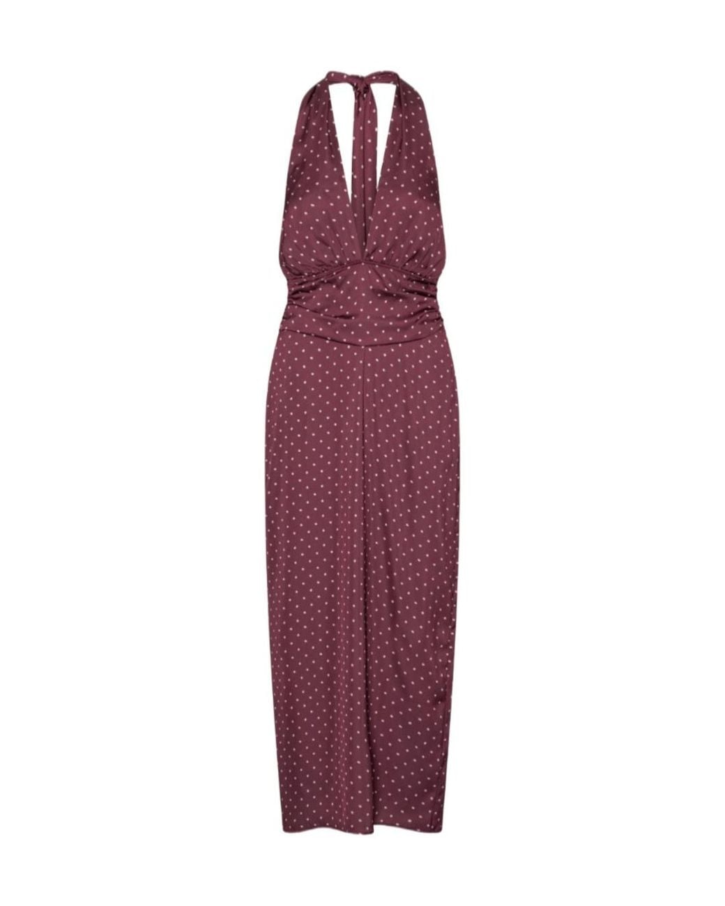 ROTATE BIRGER CHRISTENSEN Purple Dot Halterneck Scarf Dress