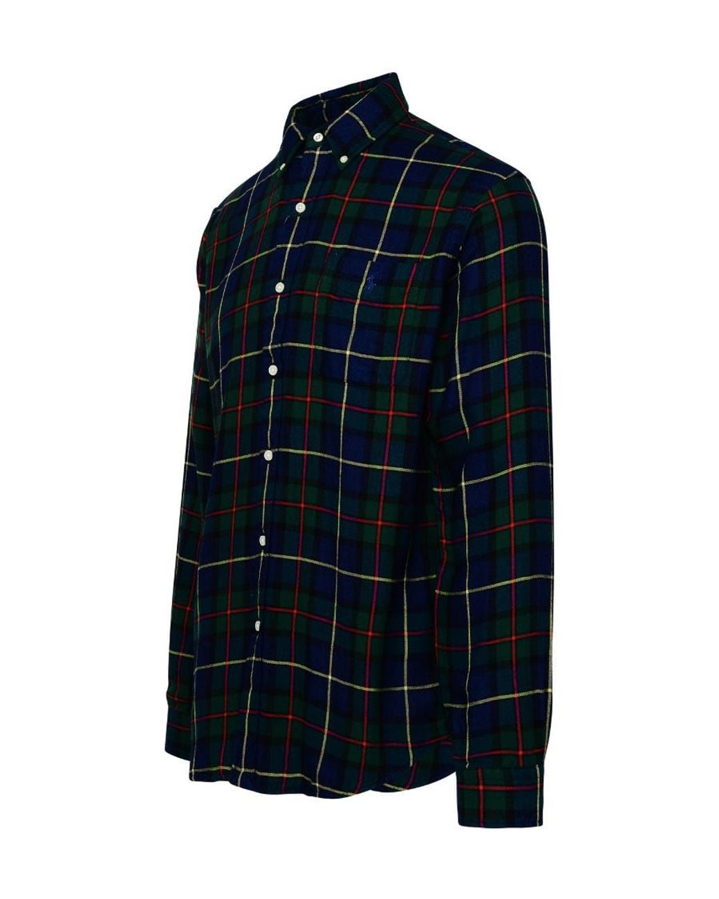 Polo Ralph Lauren Blue Plaid-Patterned Cotton Shirt for men