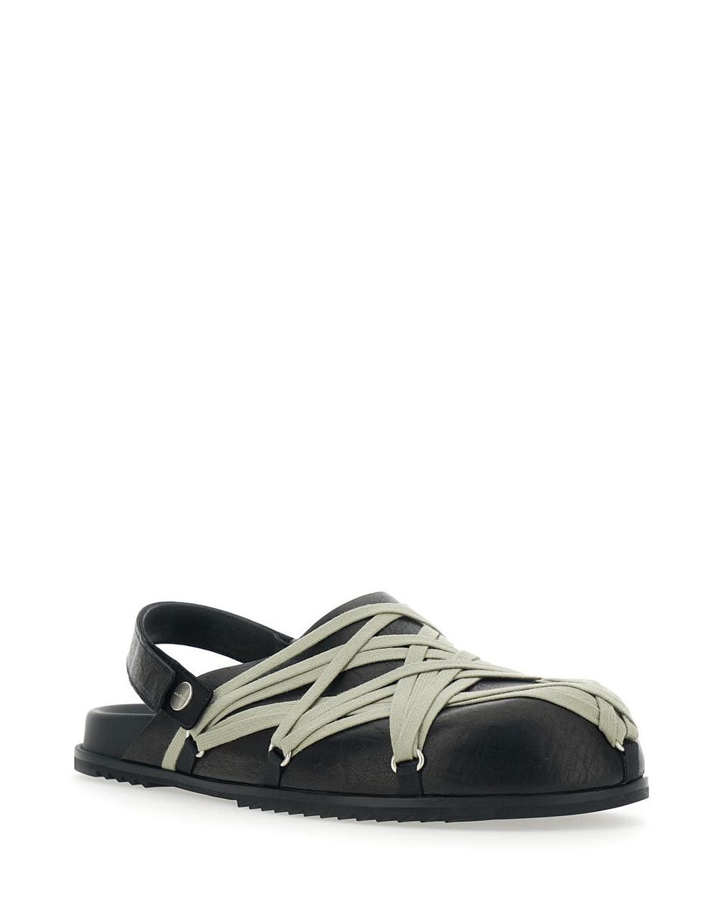 Rick Owens Black Granola Lace-Up Mules for men