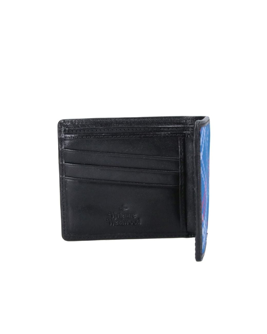 Vivienne Westwood Blue Check Bifold Wallet for men