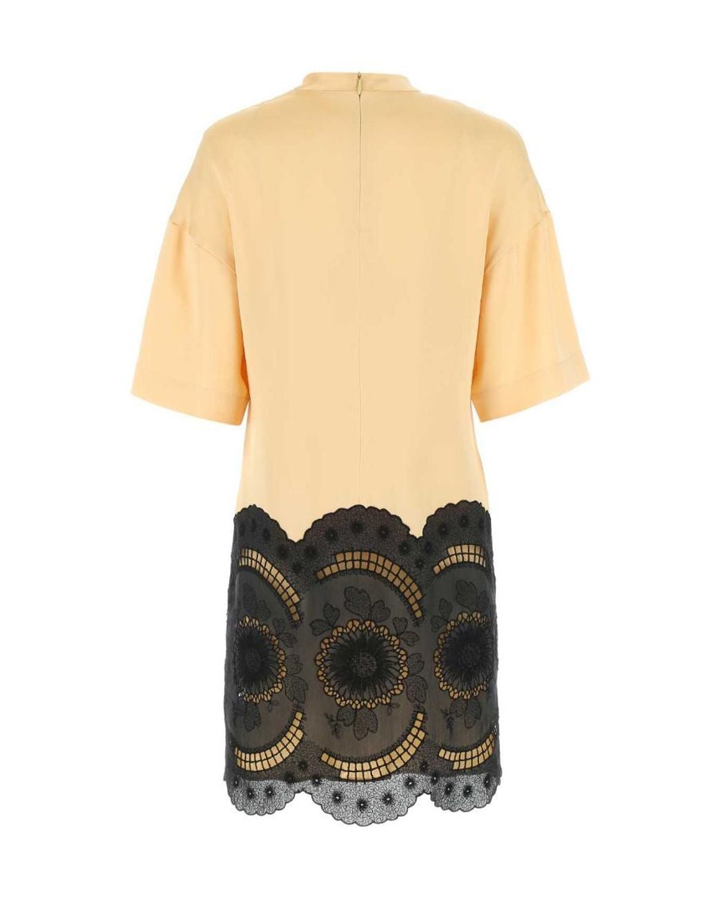 Stella McCartney Multicolor Lace Embroidered Satin Midi Dress