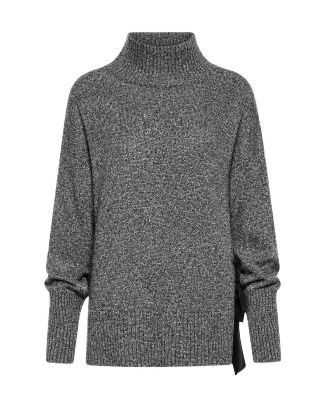 Marella Gray Turtleneck Knit Sweater