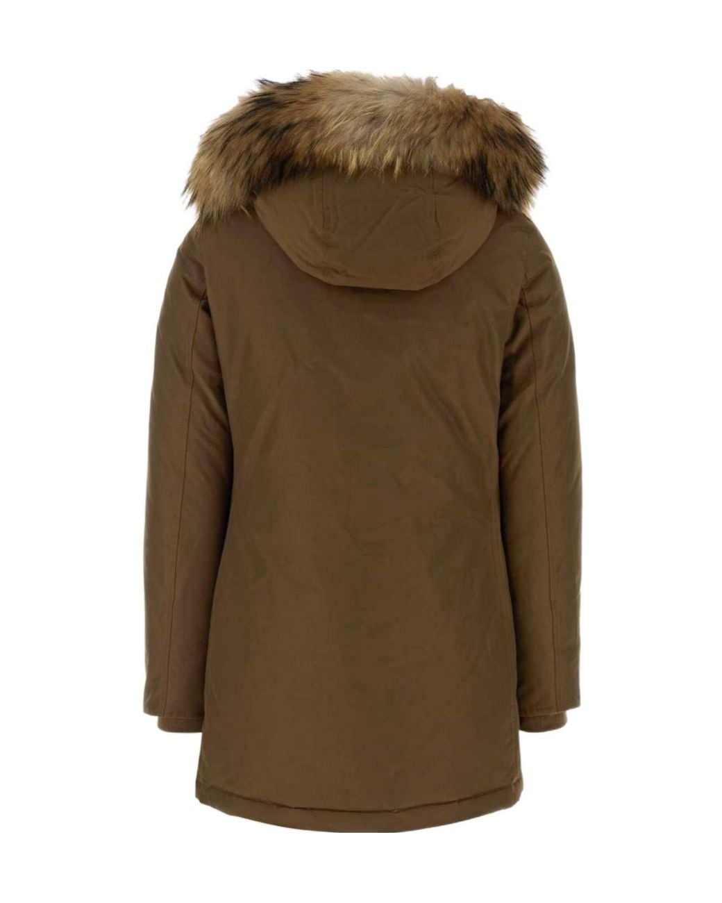 Woolrich Brown Arctic Fur-Trim Down Jacket