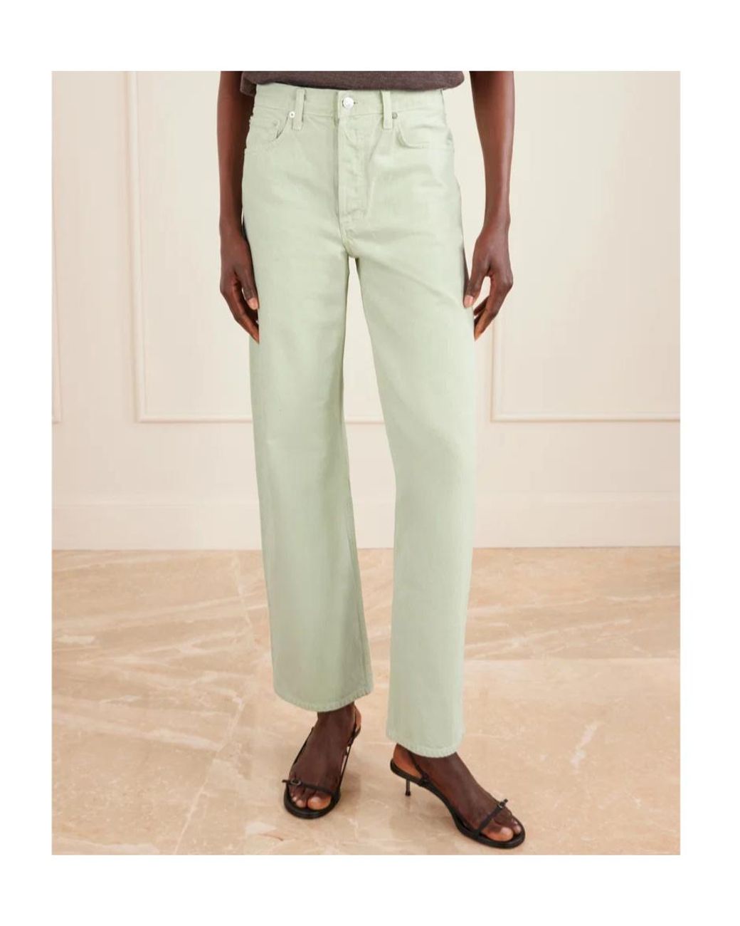 Agolde White Arc Mid-Rise Wide-Leg Jeans