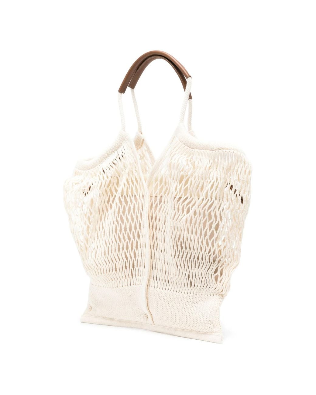 Hereu Natural Knotted Mesh Tote Bag
