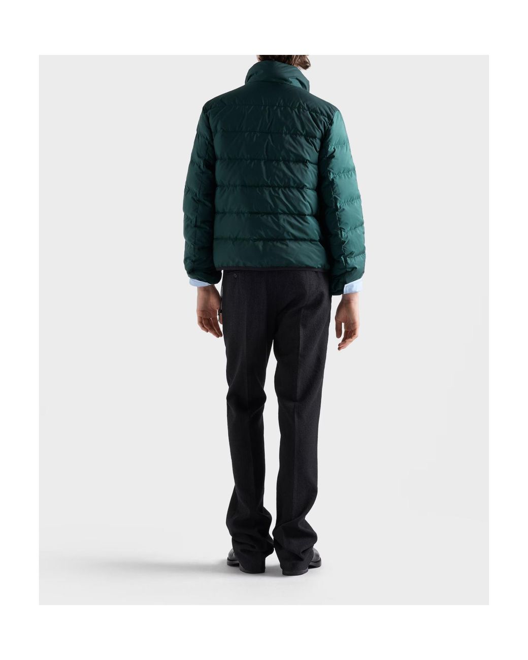 Prada Green Medium-Weight Re-Nylon Down Jacket for men