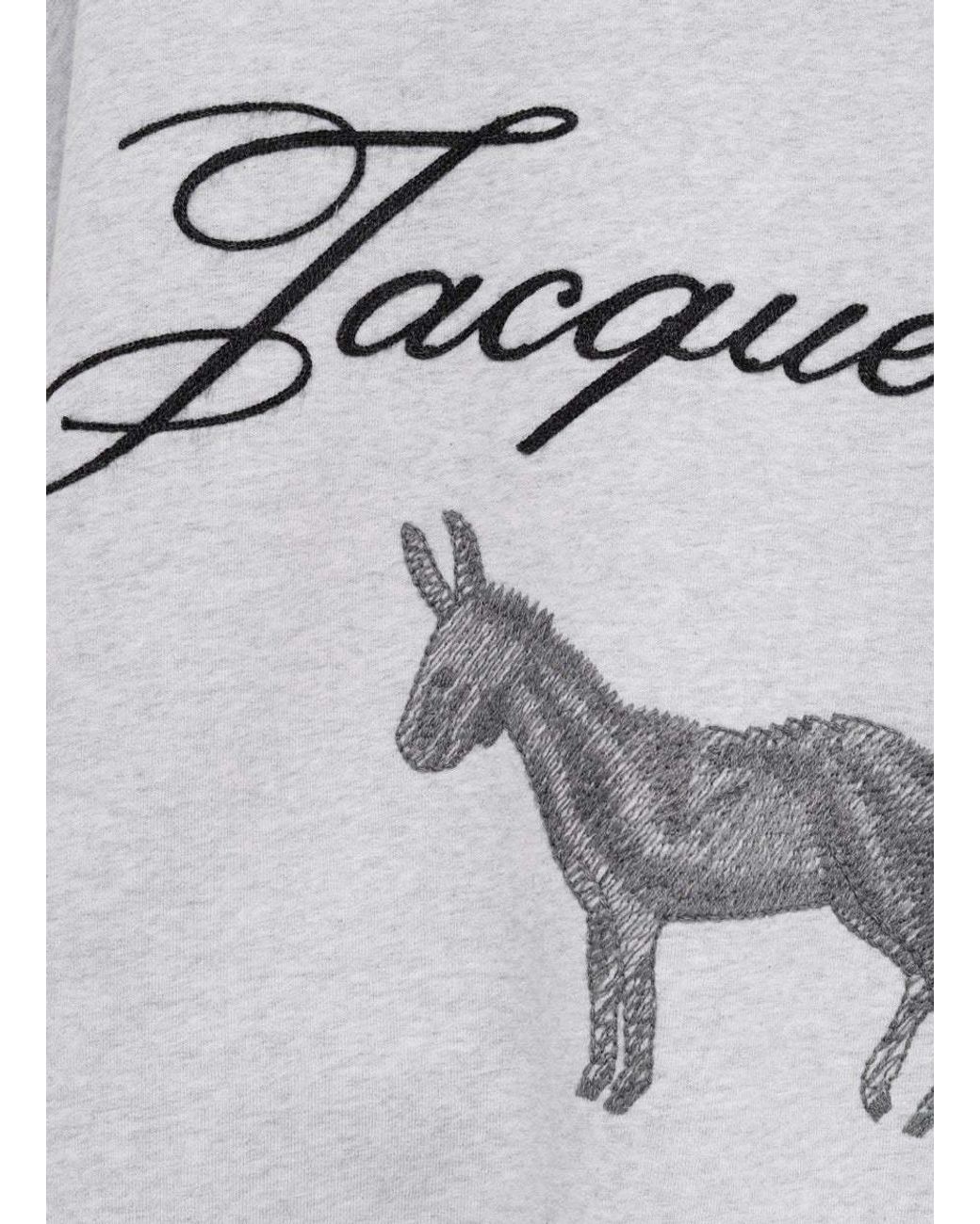 Jacquemus White Logo Printed Crewneck Sweatshirt for men