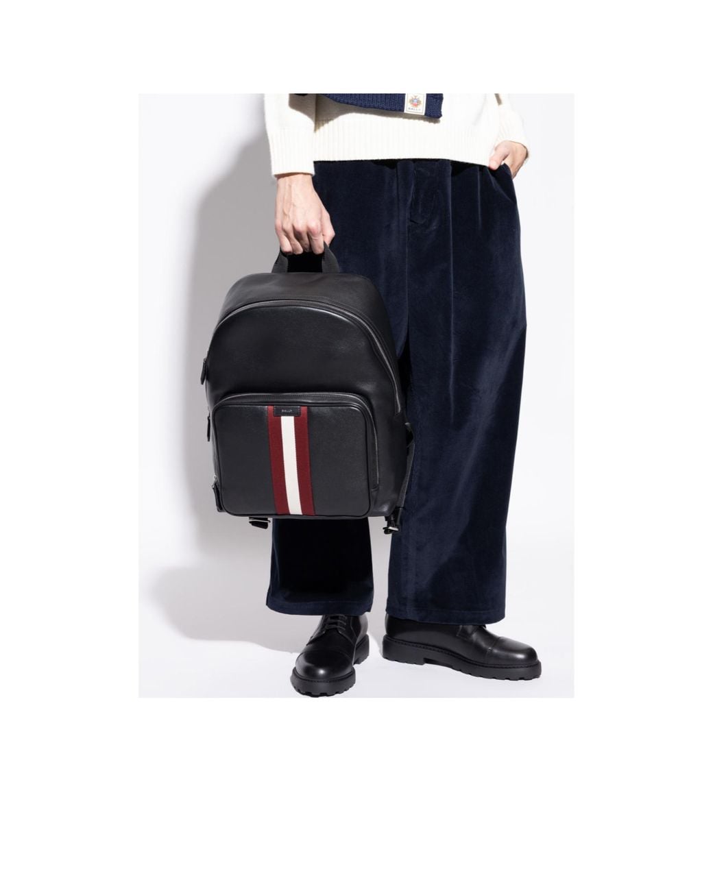 Bally Black Code Backpack for men