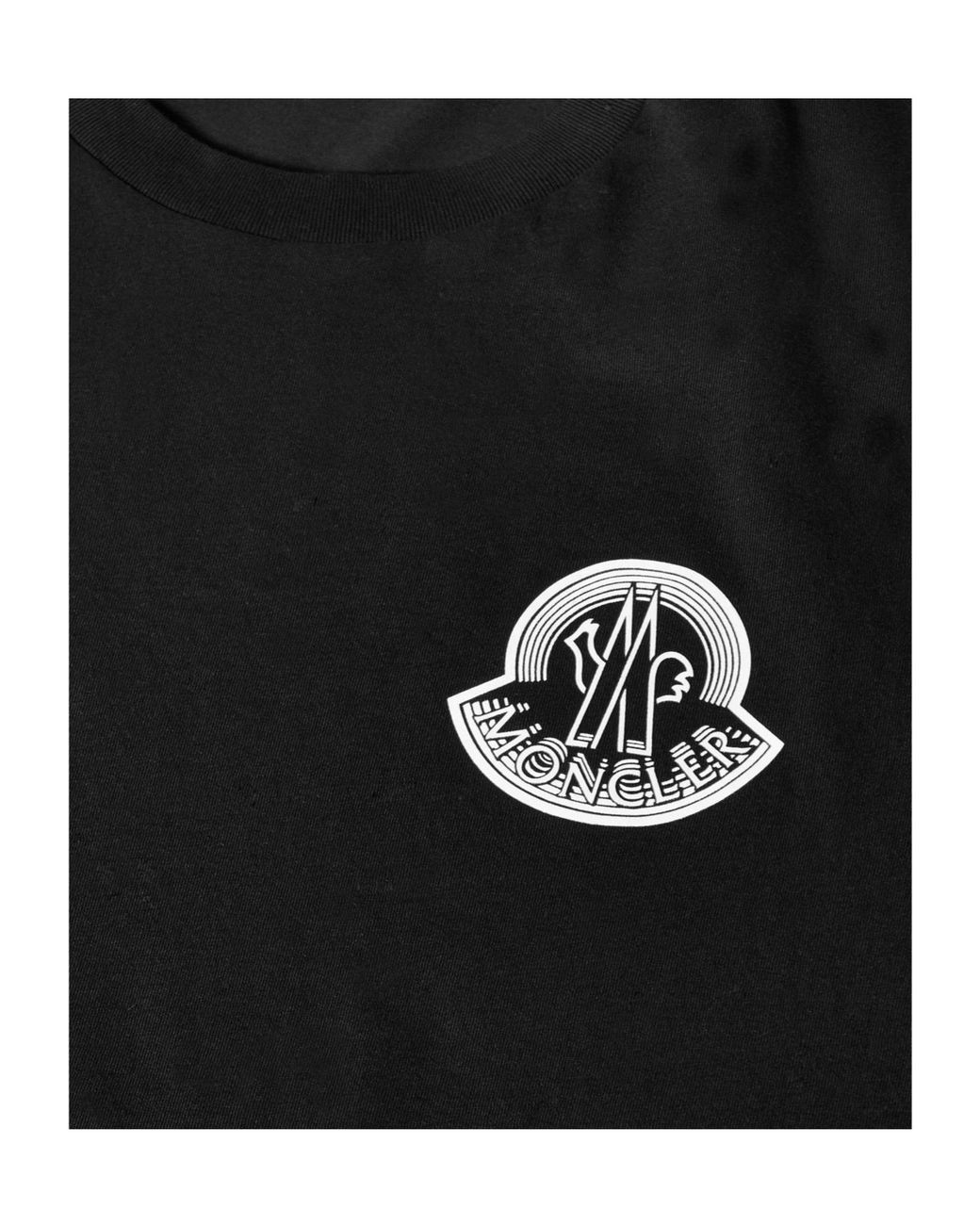 Moncler Black Crew-Neck Cotton T-Shirt for men