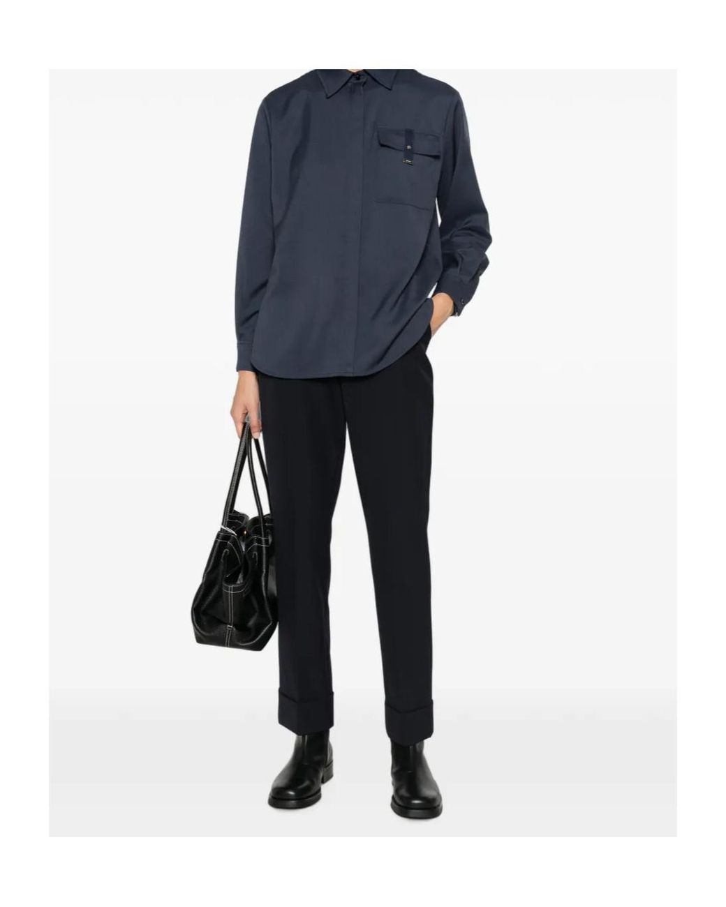 Herno Blue Logo Casual Pants
