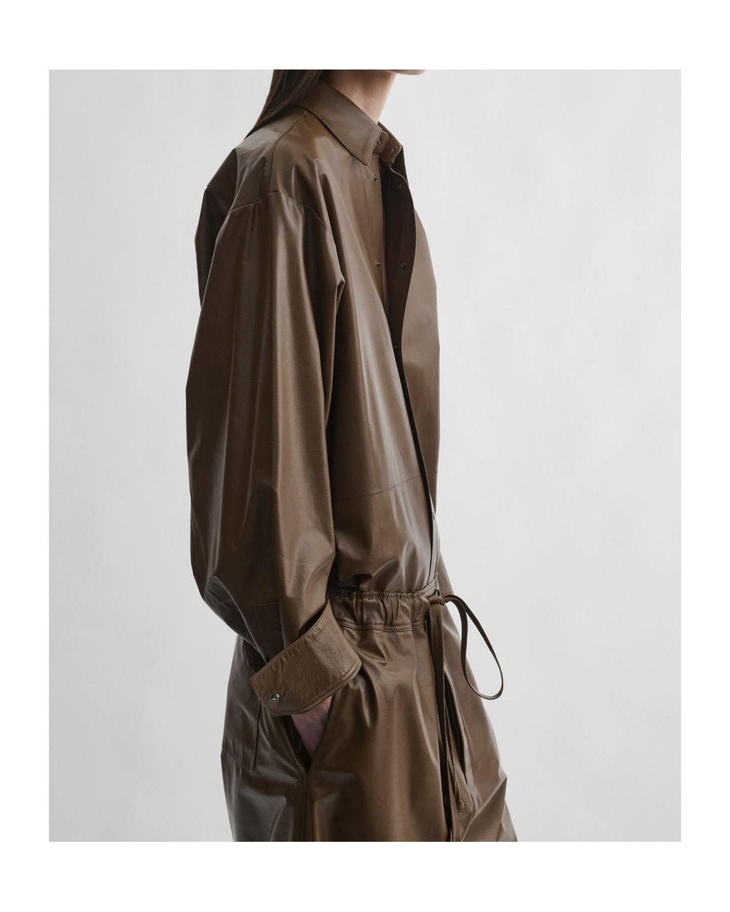 Phoebe Philo Brown Leather Shirt