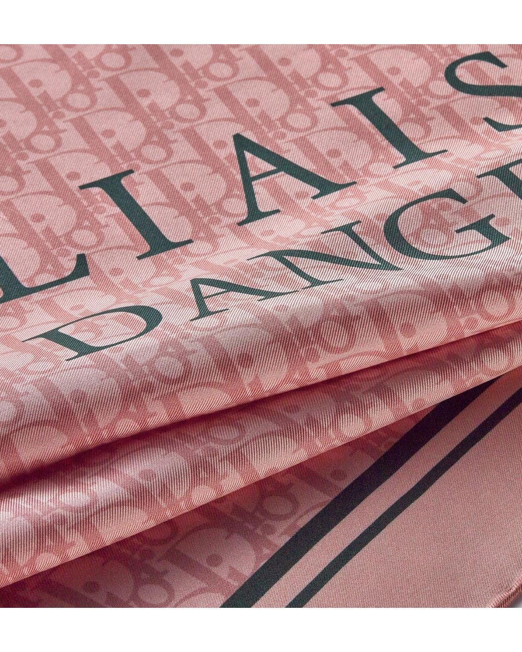 Dior Pink Printed Square Scarf
