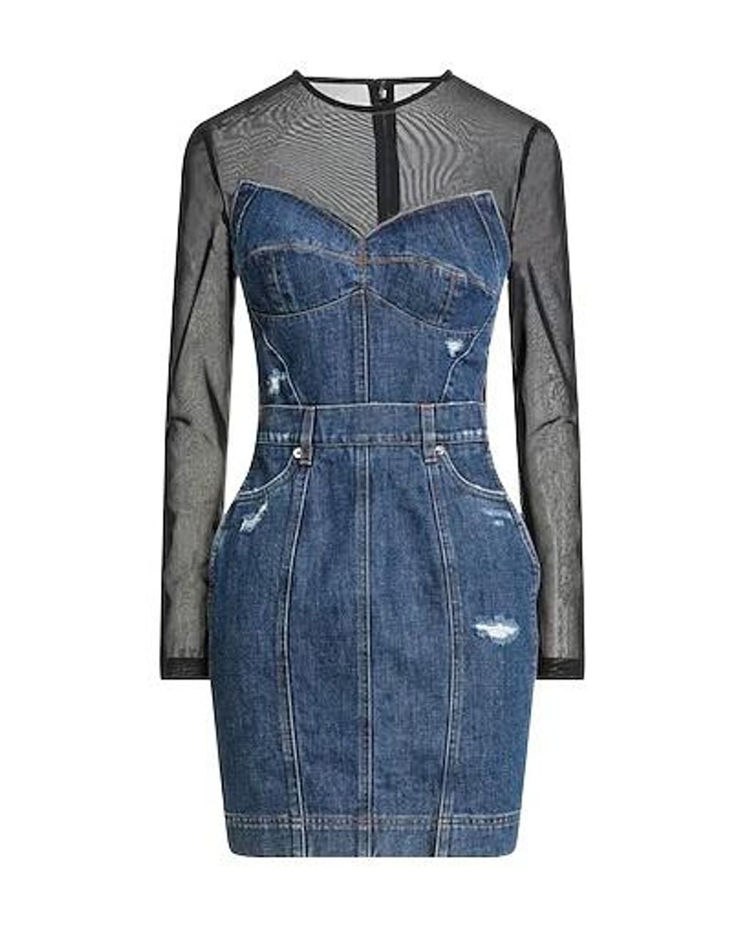 Dolce & Gabbana Blue Fitted Denim Dress