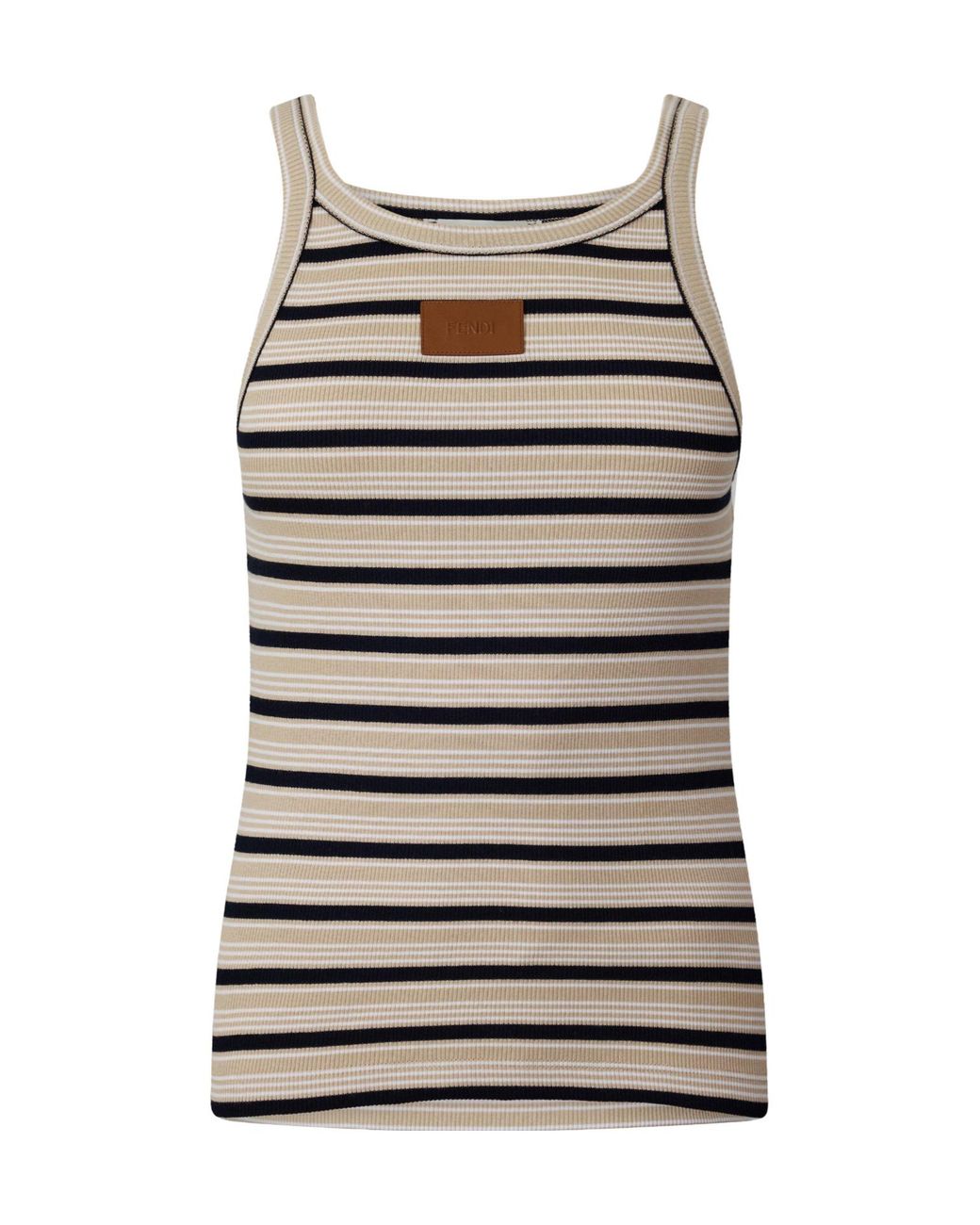Fendi Gray Minimal Striped Tank Top