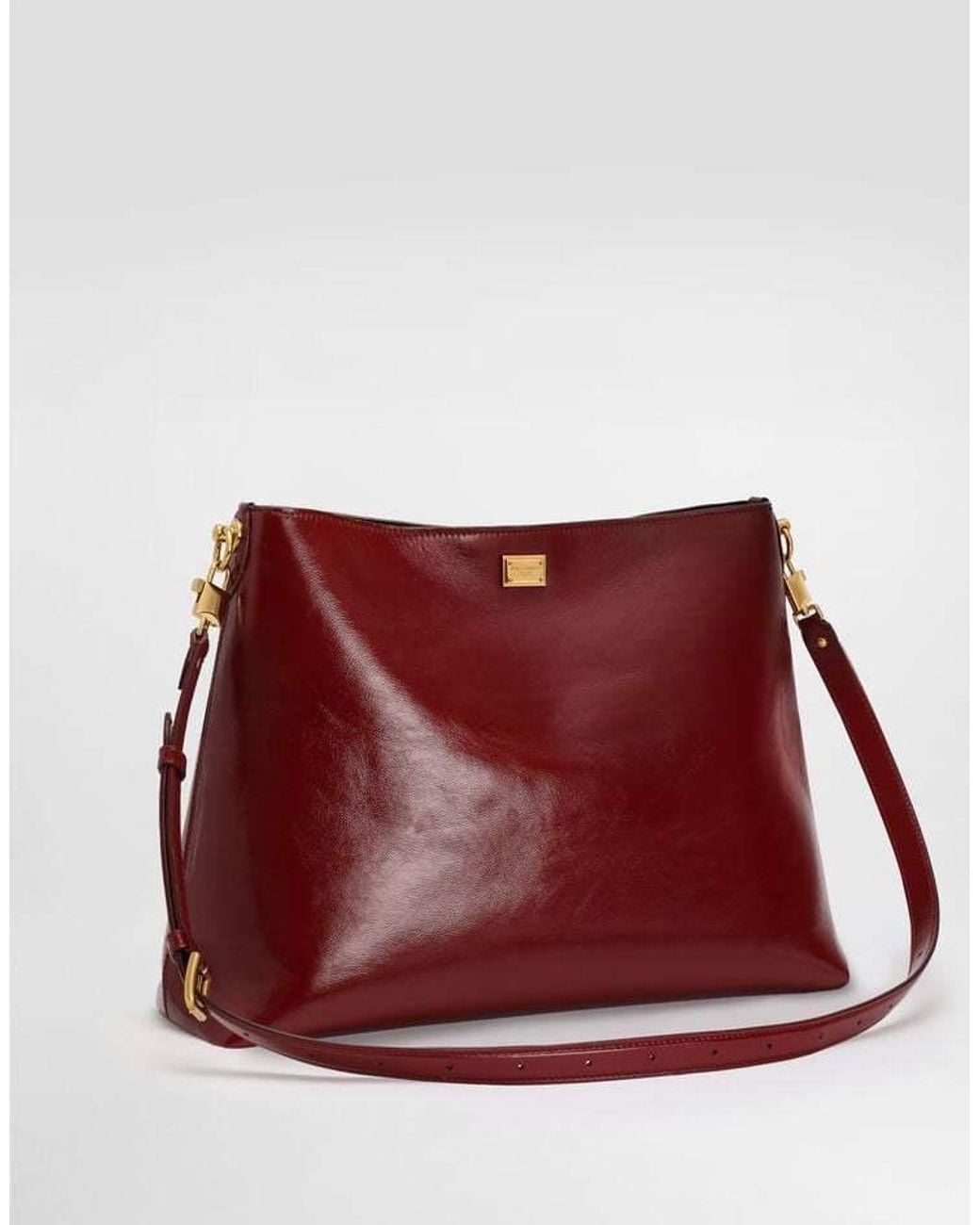 Dolce & Gabbana Red Large Vittoria Logo Plate Shoulder Bag