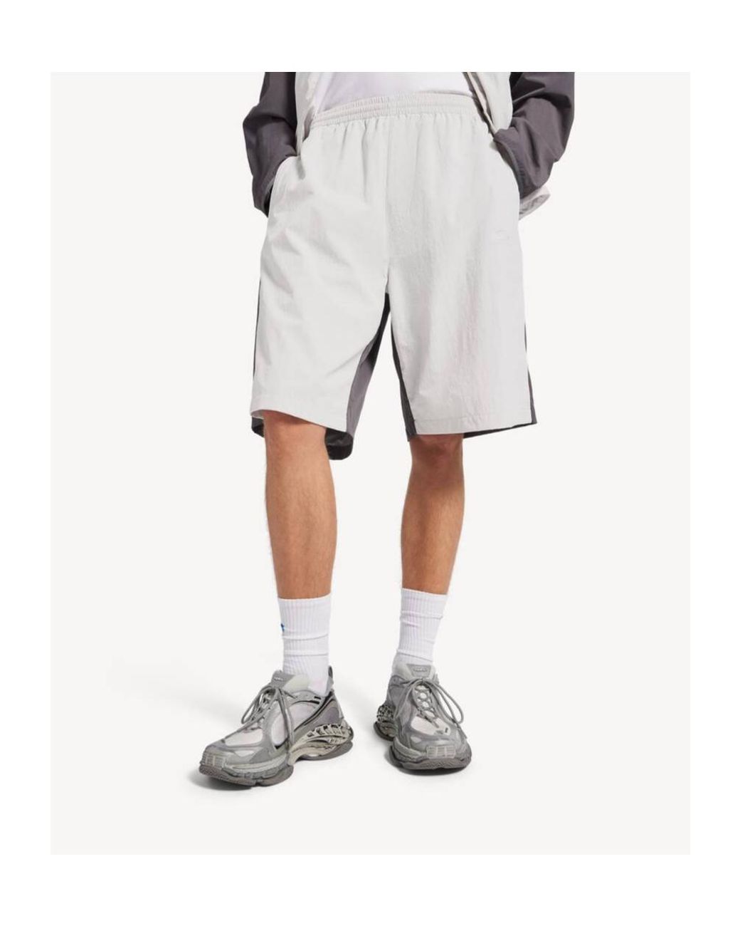 Balenciaga White Logo Embroidered Shorts for men