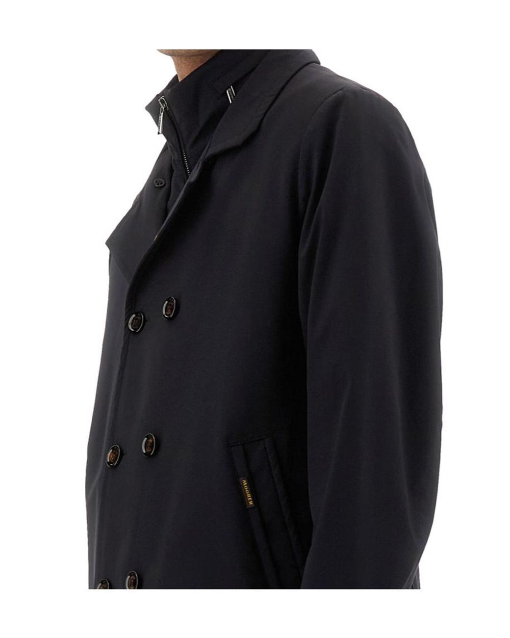 Moorer Blue Volmer-Kn Double-Breasted Peacoat for men