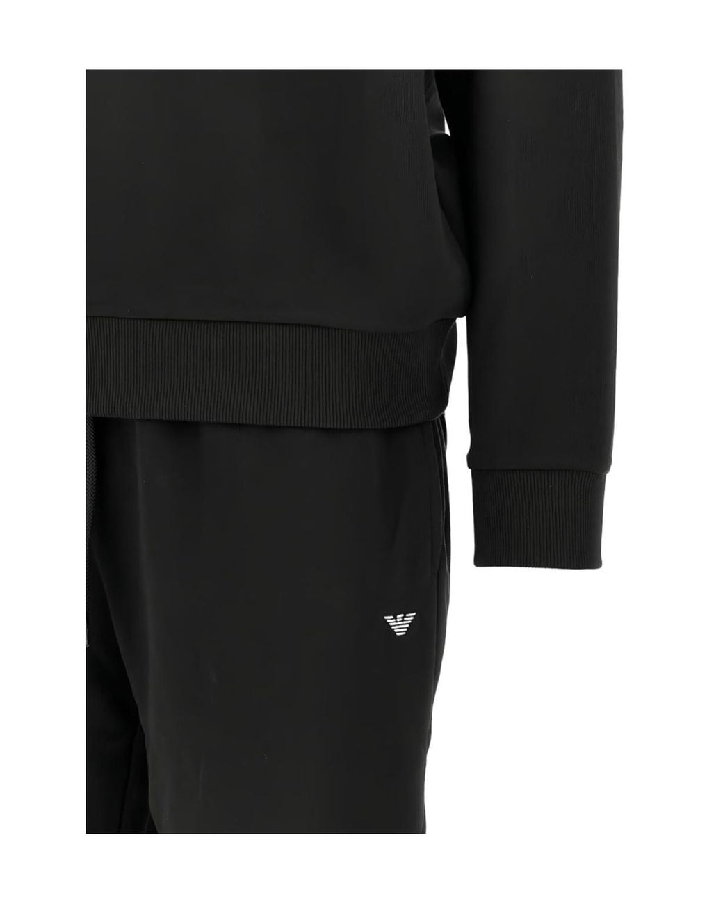 EA7 Black Logo-Print Tracksuit for men