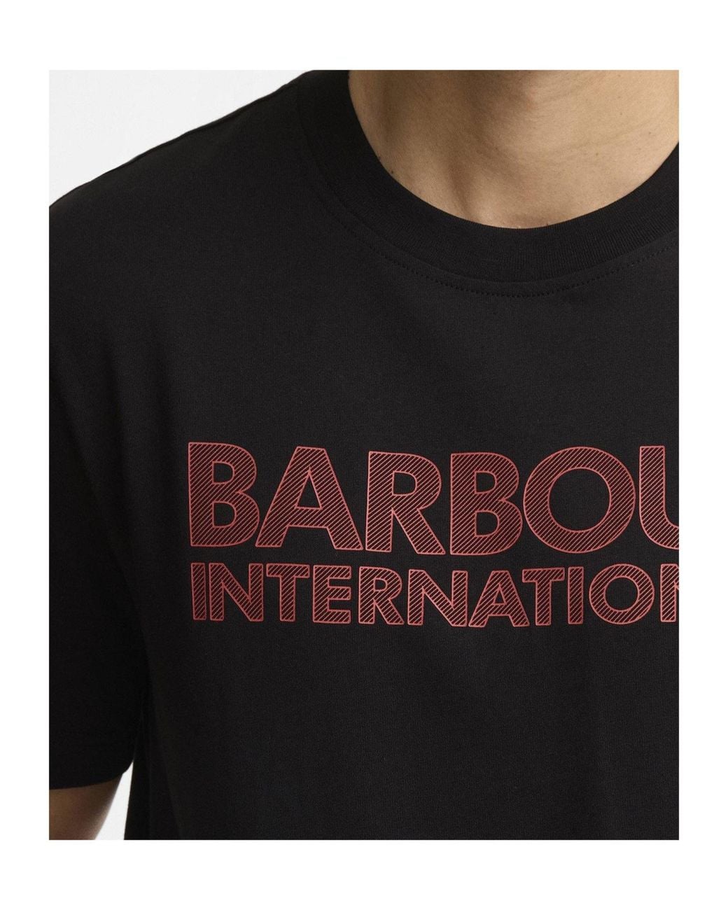 Barbour Black Logo Print Crew Neck T-Shirt for men