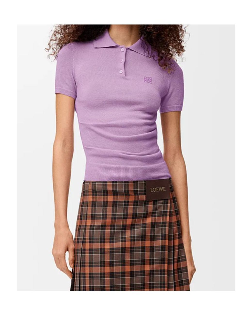 Loewe Purple Logo Embroidered Short-Sleeved Jumper