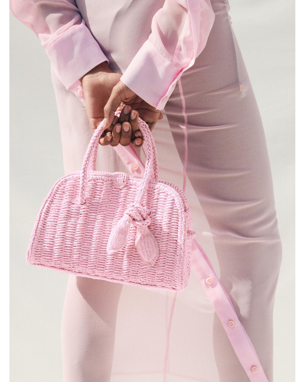 Jacquemus Pink Le Petit Turismo Raphia