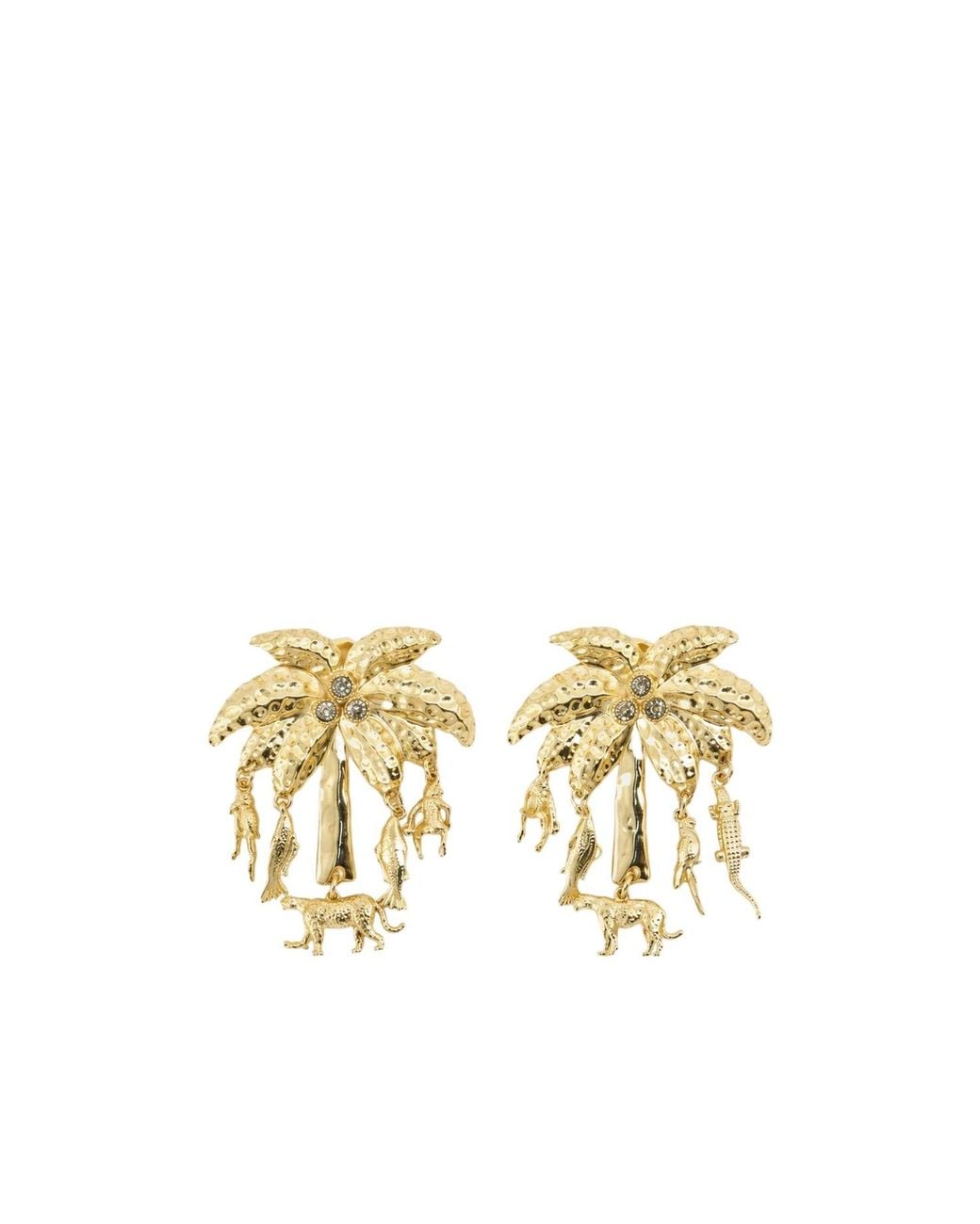 Jacquemus Metallic Les Boucles Palmier Charm Earrings