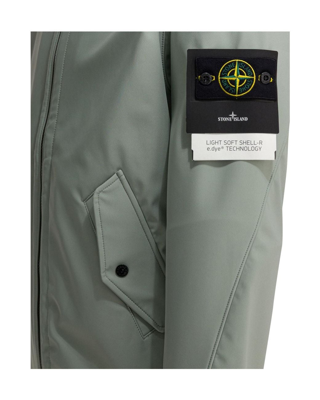Stone Island Green Stand Collar Zip-Up Jacket for men