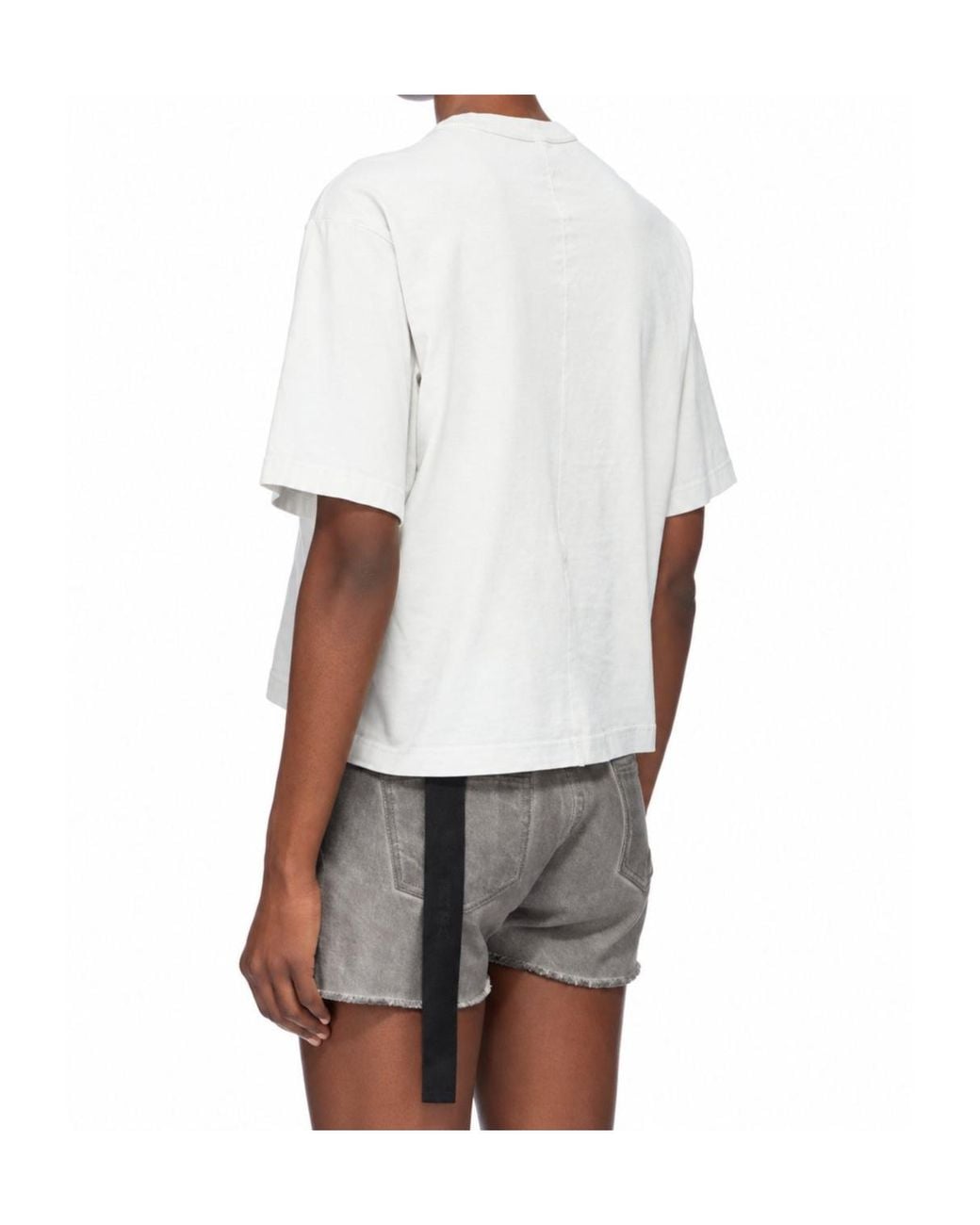 Rick Owens White Exposed-Seam T-Shirt