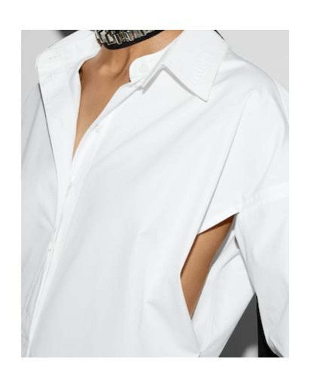 Gucci White Collared Long-Sleeve Shirt