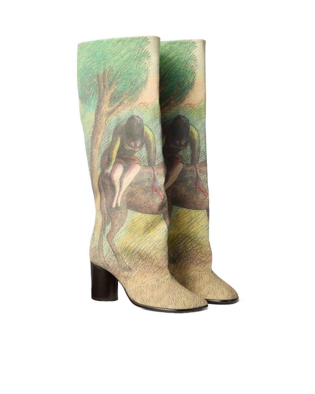 Lemaire Green En Arriere Crease Sleeve Boots